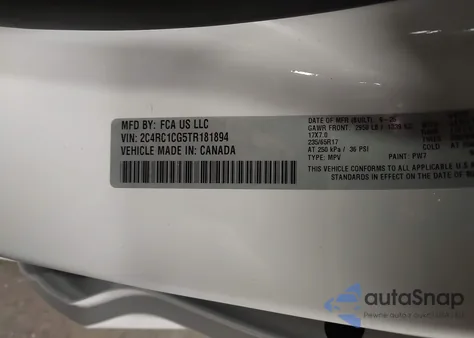 2026 Chrysler Voyager Lx from USA, damaged, VIN 2C4RC1CG5TR181894